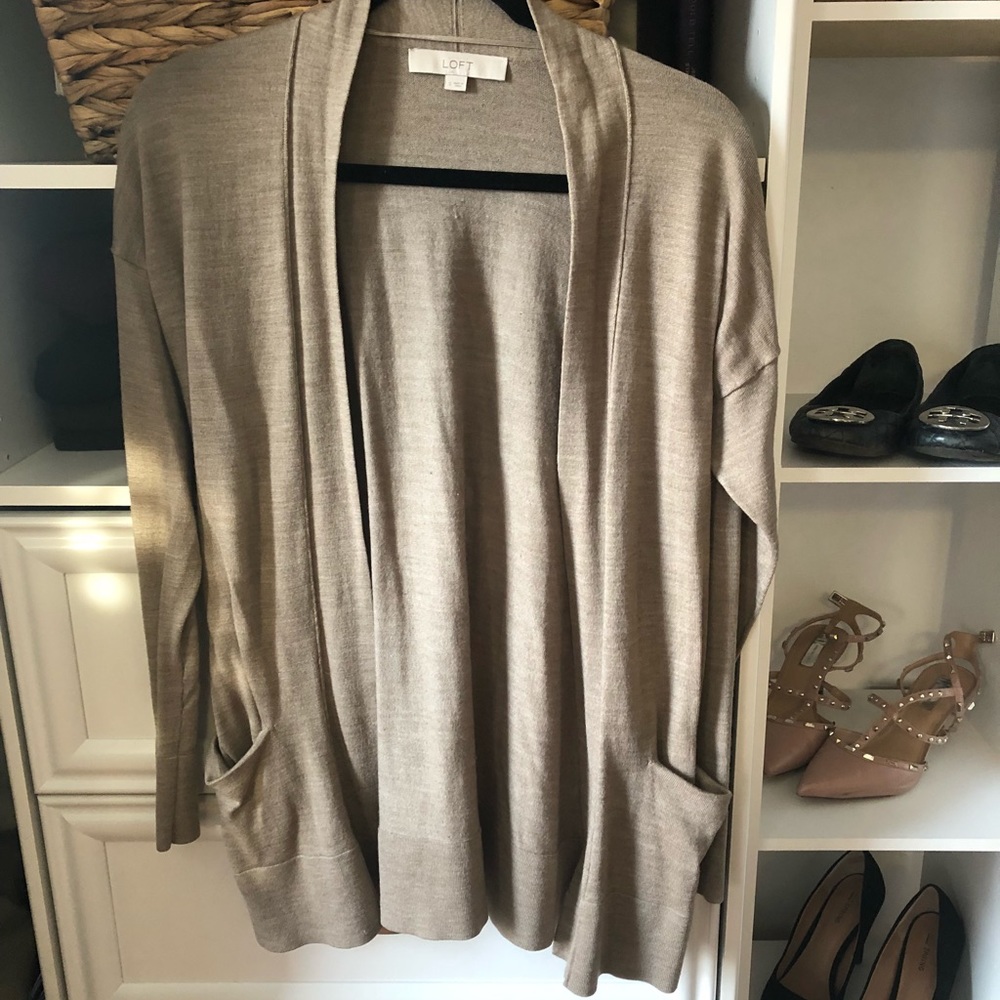 LOFT Beige Cardigan